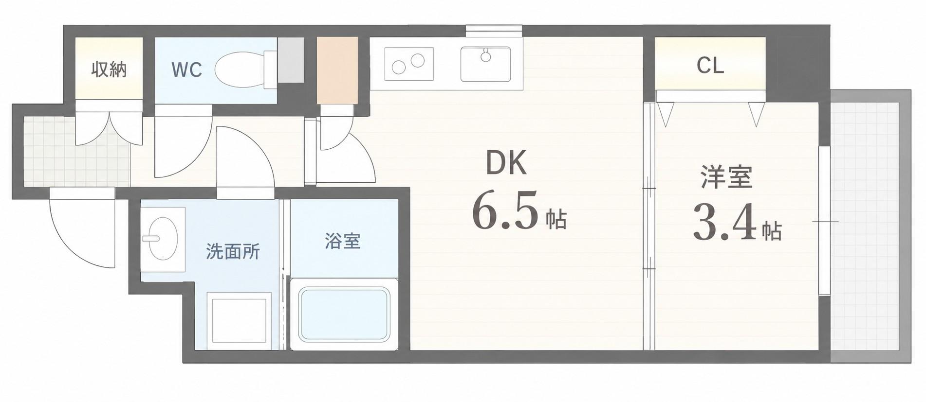 ララ・クスタ(1DK/4階)の間取り写真