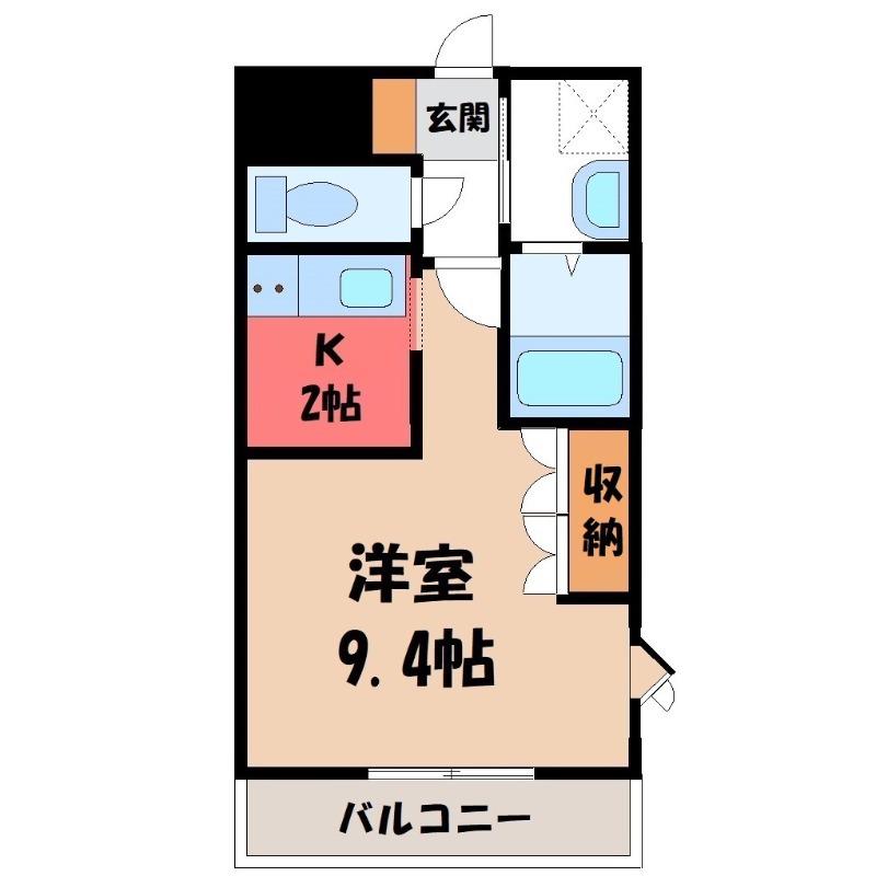グリルスI(1K/2階)の間取り写真