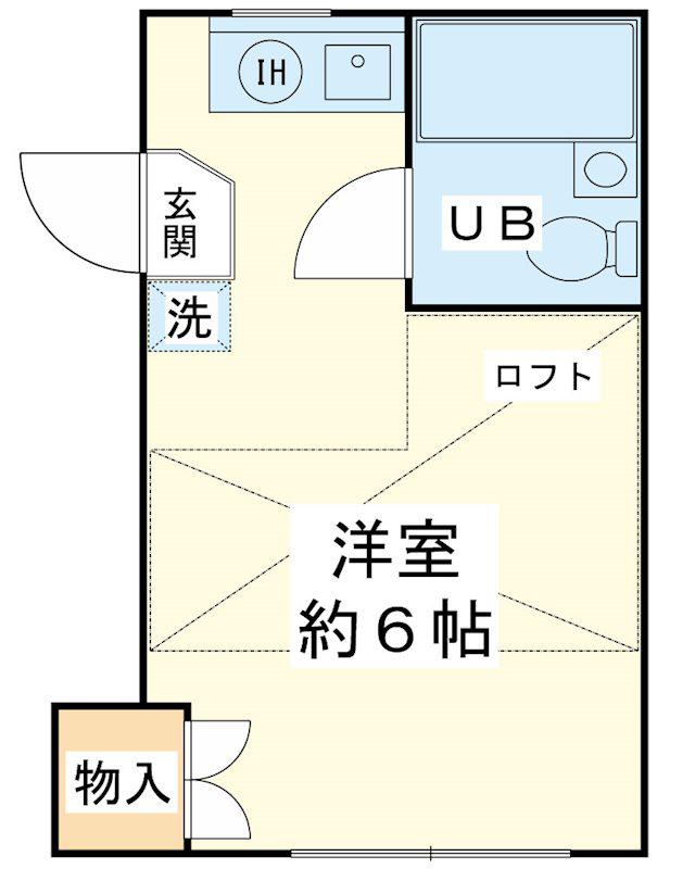 小島ハイツ(ワンルーム/2階)の間取り写真