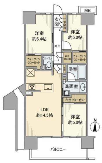 メイツ深川住吉(3LDK/9階)の間取り写真