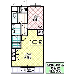 FOREST HOUSE(1LDK/1階)の間取り写真