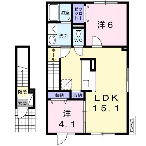 レガーロ(2LDK/2階)の間取り写真
