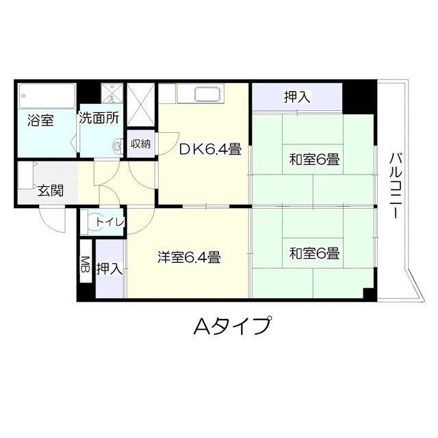 パレス上杉(3DK/7階)の間取り写真