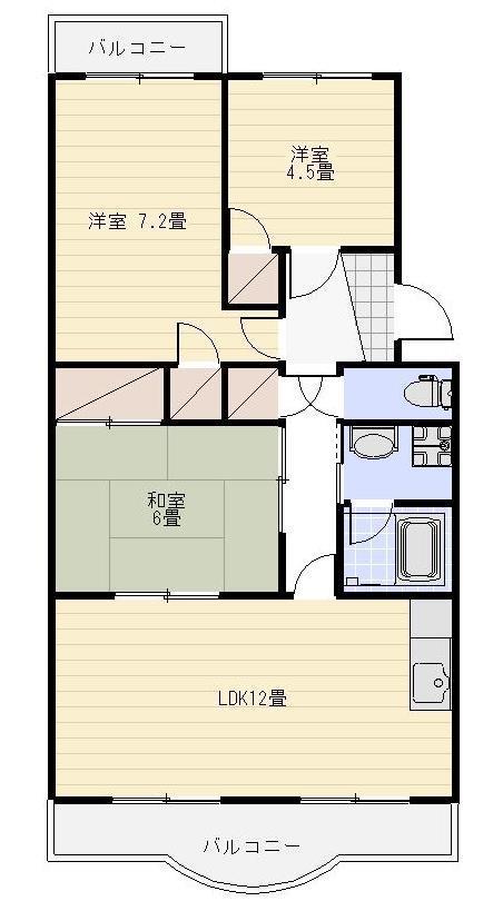 マンション植松(3LDK/3階)の間取り写真