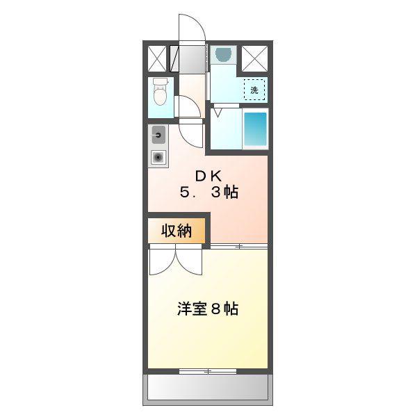 サンシャイン21(1DK/1階)の間取り写真