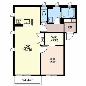 デローザ(1LDK/3階)の間取り写真