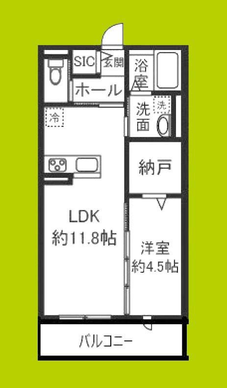 クレールメゾン城東(1LDK/1階)の間取り写真