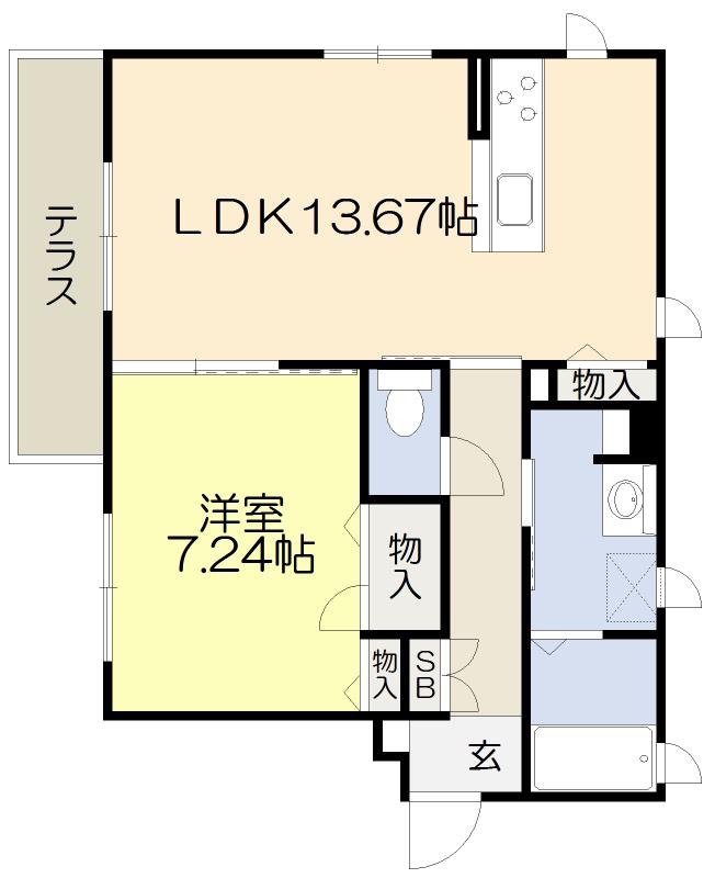 VINCULUM SK(1LDK/1階)の間取り写真