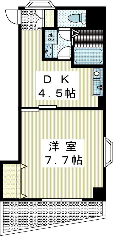リバーサイド二美(1DK/1階)の間取り写真