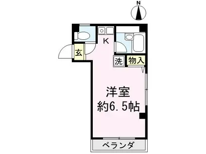 エターナルリーフ(ワンルーム/2階)の間取り写真