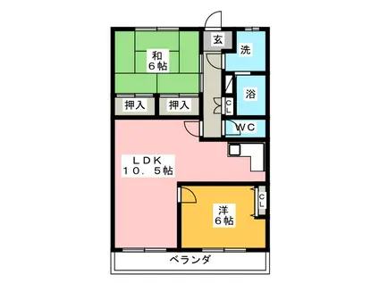 カーサ・ディ・フォレスタ(2LDK/2階)の間取り写真