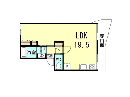 ツインズコート(ワンルーム/1階)の間取り写真