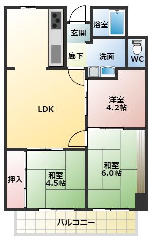 美幸マンション(3DK/2階)の間取り写真