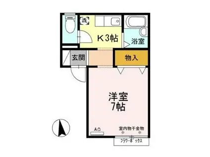 コーポSG(1K/2階)の間取り写真