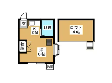 ヒルトップイワイ(ワンルーム/1階)の間取り写真