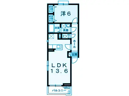 シンフォニー(1LDK/1階)の間取り写真