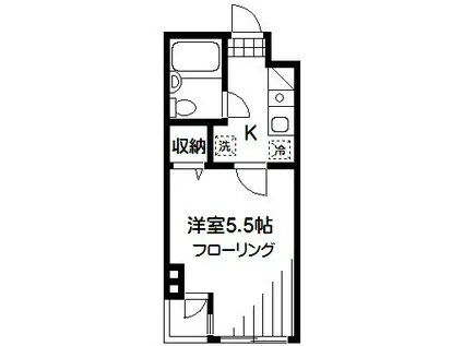 D.S八幡山マンション(1K/2階)の間取り写真