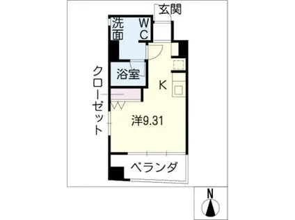 CHATEAU&HOTEL MEIEKI-MINAMI2ND(ワンルーム/11階)の間取り写真