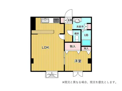 アビタシオン・ドゥ(1LDK/4階)の間取り写真