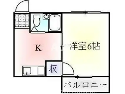 ローズガーデン(1K/2階)の間取り写真