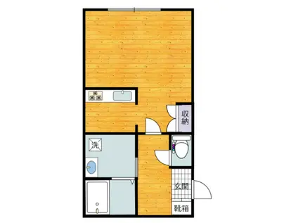 大雪ビル(1K/5階)の間取り写真