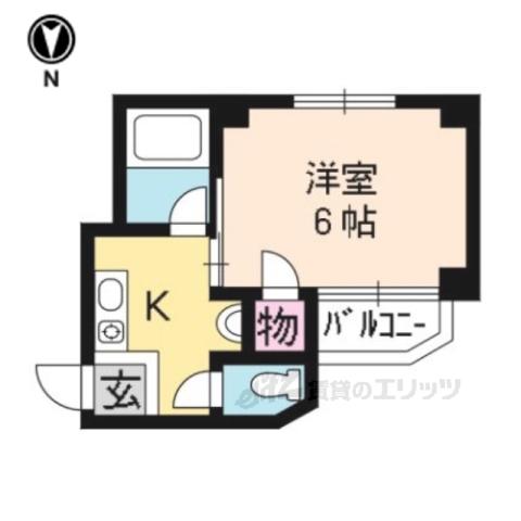 白川ビル(1K/3階)の間取り写真
