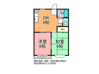 シェーネホーフ(2DK/2階)の間取り写真