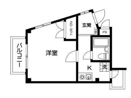 アンジェラス(1K/2階)の間取り写真