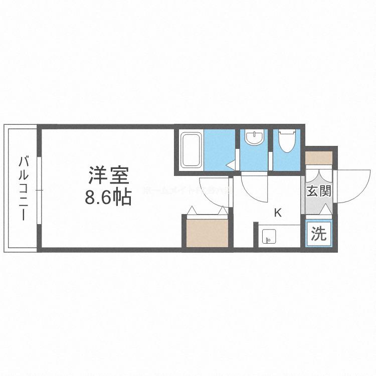 スワンズシティ堂島川(1K/7階)の間取り写真