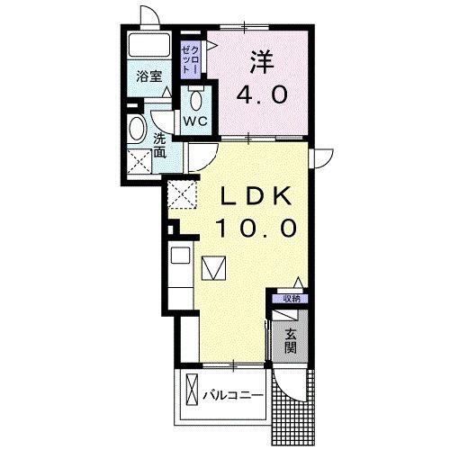 HIRSCH HOUSE C(1LDK/1階)の間取り写真