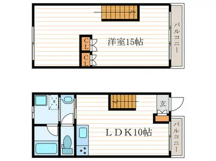 アーバネックス三条(1LDK/1階)の間取り写真