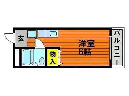 シルクハウスくらしき(1K/3階)の間取り写真