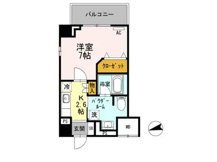 プレコート上鳥羽(1K/5階)の間取り写真