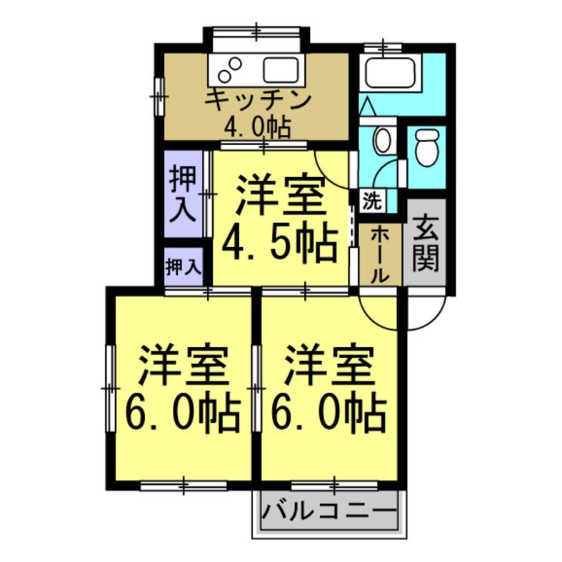 コーポ小西(2LDK/1階)の間取り写真