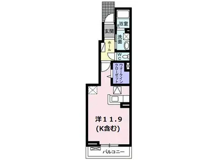 サンフレーア(ワンルーム/1階)の間取り写真