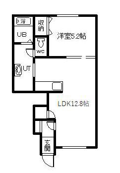 ゆうゆう2(1LDK/1階)の間取り写真