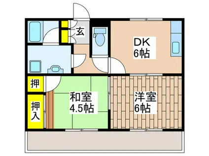 プレアデス(2DK/2階)の間取り写真