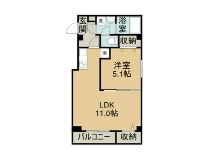 センチュリーヒルズ栄町(1LDK/3階)の間取り写真