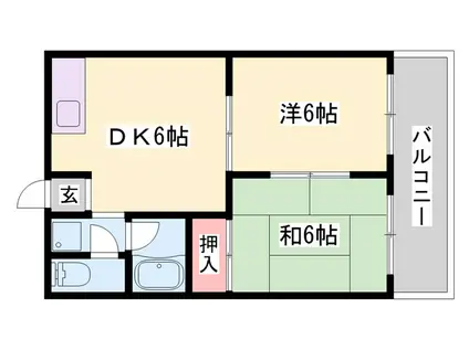 エステートピア白浜(2DK/2階)の間取り写真