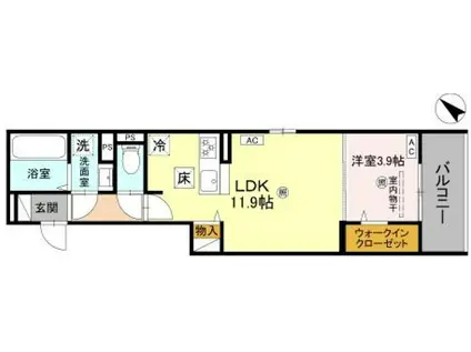 LAMAISON大池町(1LDK/2階)の間取り写真