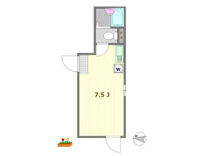 シャンテ新小岩(ワンルーム/1階)の間取り写真