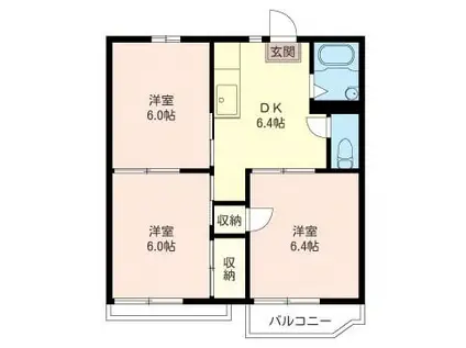 フォーブル新座(3DK/2階)の間取り写真