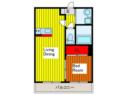 AXIA堀崎(1LDK/2階)の間取り写真