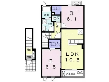 グレイス(2LDK/2階)の間取り写真