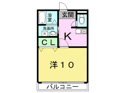 グランディールI(1K/1階)の間取り写真