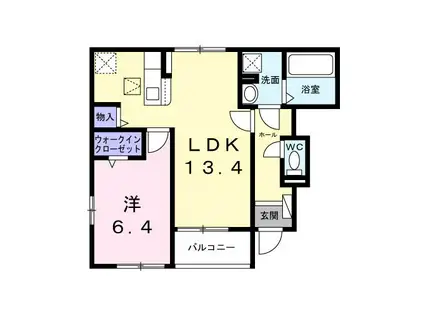 JR東海道本線 豊橋駅 徒歩33分 2階建 新築(1LDK/1階)の間取り写真