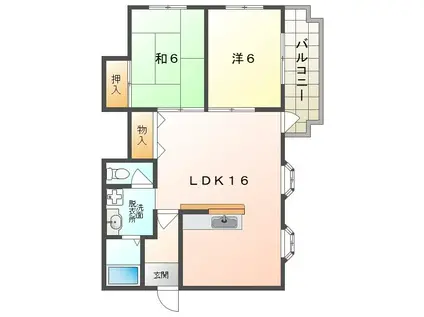 イルパラッツォ(2LDK/1階)の間取り写真