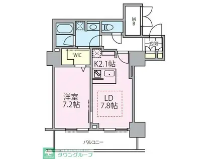 ロイヤルパークスタワー南千住(1LDK/14階)の間取り写真