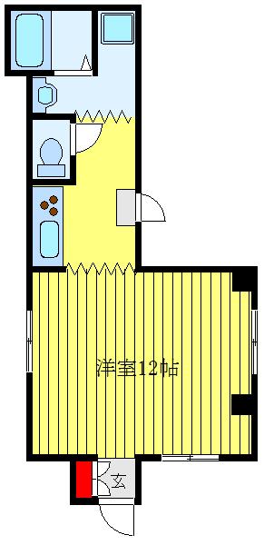 時岡ビル(ワンルーム/3階)の間取り写真