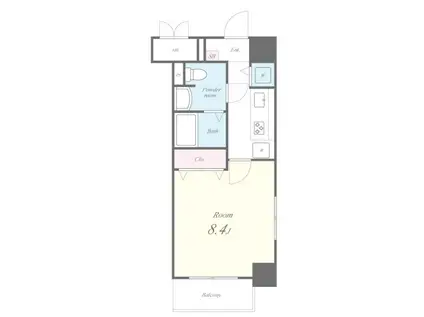 レインボーヒルズ(1K/3階)の間取り写真